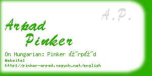 arpad pinker business card